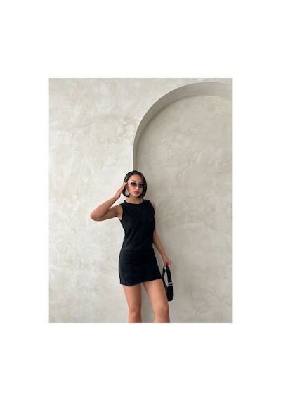 Verymoda Boncuk İşlemeli Kolsuz Bluz - D2769 Siyah