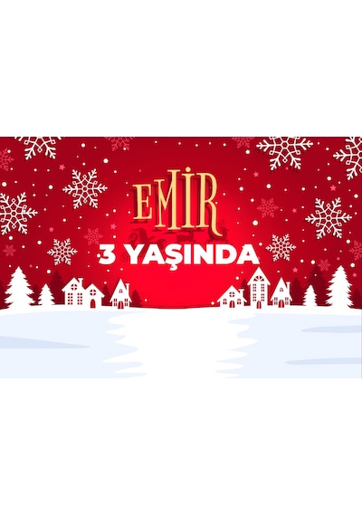 Kar Ve Şehir Temalı Doğum Günü Afişi - 70x100 Cm