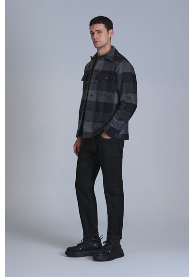 Lufian Anton Smart Jean Erkek Pantolon Slim Fit Siyah Siyah 112200224100100 Siyah