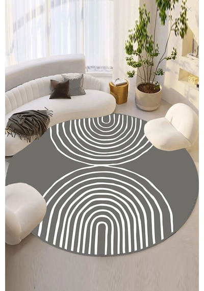 Chilai Home Smallpox Füme Dekoratif Halı Djt Çap Füme