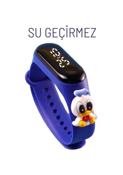 Dijital Dokunmatik Led Ekran Su Geçirmez Figürlü Çocuk Kol Saati Mavi - 624169648