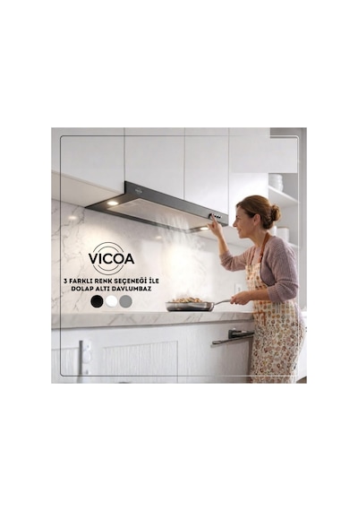 Vıcoa vuh 6001-b-60 Cm. Siyah Dolap Altı Davlumbaz