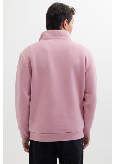 Tudors Unisex Relax Fit Rahat Kesim Pamuklu İçi Polarlı Yarım Fermuarlı Lila Dik Yaka Sweatshirt-35168 Lila Tudors Unisex Relax Fit Rahat Kesim Pamuklu İçi Polarlı Yarım Fermuarlı Lila Dik Yaka Sweatshirt-35168 Lila