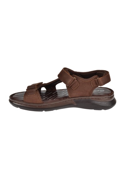Forelli Hakiki Deri Comfort Cırtlı Erkek Sandalet For-40526 Kahve Nubuk Kahverengi
