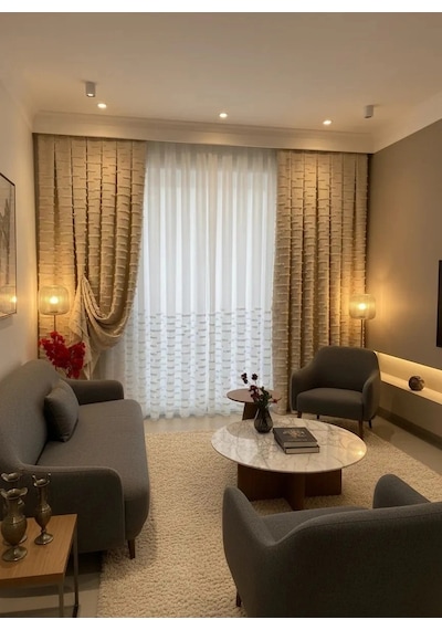 Nivemeshome Duru 1-0095 Yarı Desenli 1/3 Pileli Tül Perde Apm Ekru