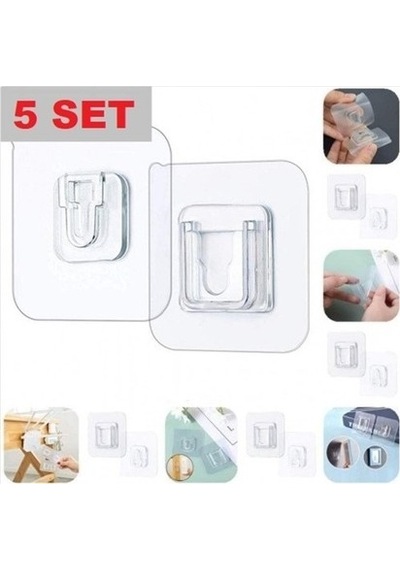Cmt Geçmeli Klips Eşya Sabitleme Askısı 5 Set Plastik Malzeme İle Çok Amaçlı Kullanım - Hb4508b4ff53988 Şeffaf