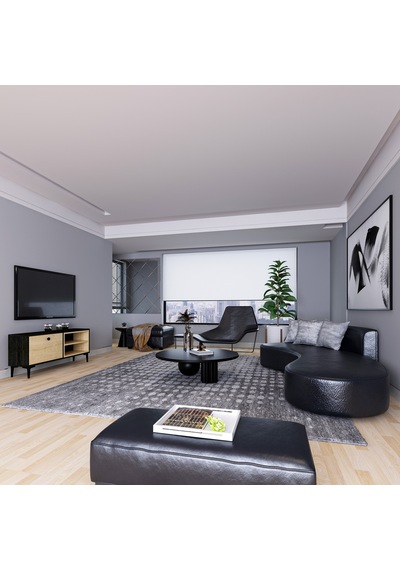 Selis T004 Modern TV Sehpası – Ahşap Siyah/Safir Meşe - 120 CM Selis T004 Modern TV Sehpası – Ahşap Siyah/Safir Meşe - 120 CM