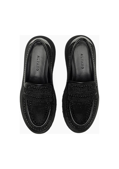 Acacia Siyah Taş Detaylı Kadın Loafer Ayakkabı