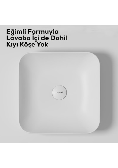Creavit Ultra Kare Çanak Lavabo 40cm Beyaz Ul040-00cb00e-0000