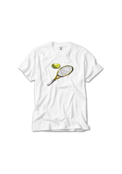 Tennis Rackets Classic Beyaz Tişört Beyaz