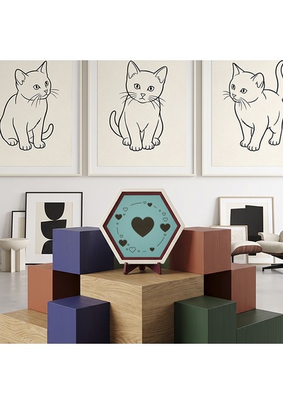 Sevgi Dolu Tasarımıyla Dikkat Çeken Kalp Hareli Masaüstü Süsü Çalışma Masanızda Modern Ve Şık Bir Görünüm Sunan Dekoratif Obje 10x10 Cm, Turkuaz