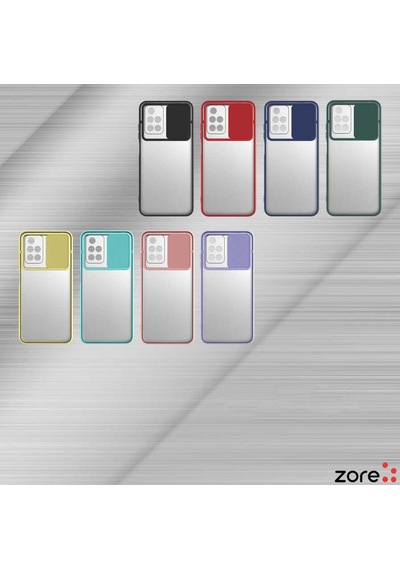 Noktaks - Redmi 10 Uyumlu - Kılıf Slayt Sürgülü Arkası Buzlu Lensi Kapak - Turkuaz Turkuaz