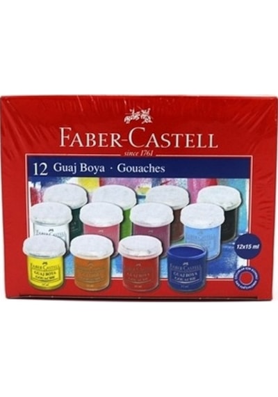 Faber Castell 12 Renk Guaj Boya 12X15Ml