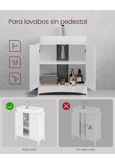 Vasagle 2 Kapılı Lavabo Dolabı, Banyo Dolabı, Ayarlanabilir Raflar, Bol Depolama Alanı, 60 X 30 X 60 Cm, Beyaz Bbc01wt Açık Meşe Vasagle 2 Kapılı Lavabo Dolabı, Banyo Dolabı, Ayarlanabilir Raflar, Bol Depolama Alanı, 60 X 30 X 60 Cm, Beyaz Bbc01wt Açık Meşe
