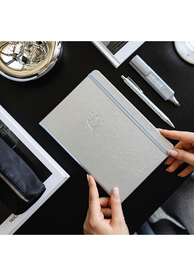 A5 Bullet Journal Noktalı Defter 140 Gr. 80 Yaprak Silver Glow