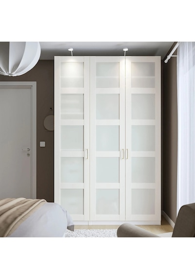 Ikea Beyaz Fonksiyonel Kapaklı Gardırop Beyaz-buzlu Cam