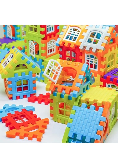 60 Parça Waffle City Yapı Tasarım Blokları Eğitici Öğretici Yaratıcı İnşa Oyun Seti