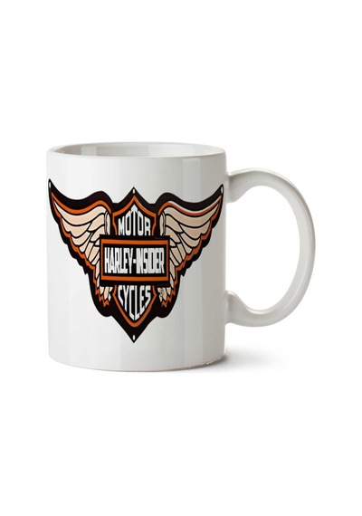Motor Harley İnsider Cycles İki Tarafı Baskılı Kupa Bardak Çok Renkli