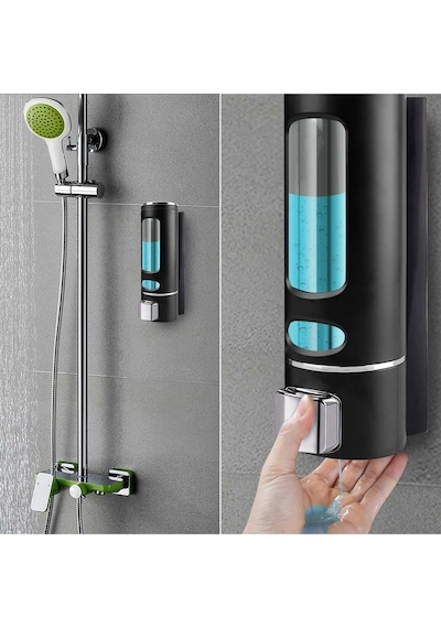 Vıvo 1 Adet Siyah 400 Ml El Dezenfektanı Sabunluk Manuel Şampuan Sıvı Tutucu Banyo Mutfak Lavabo V-52 Siyah