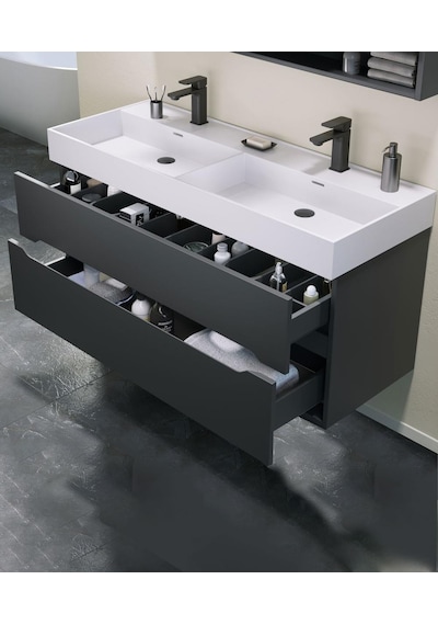 Orka Malta 120 Alt Modül + Lavabo Mat Antrasit Diğer Orka Malta 120 Alt Modül + Lavabo Mat Antrasit Diğer