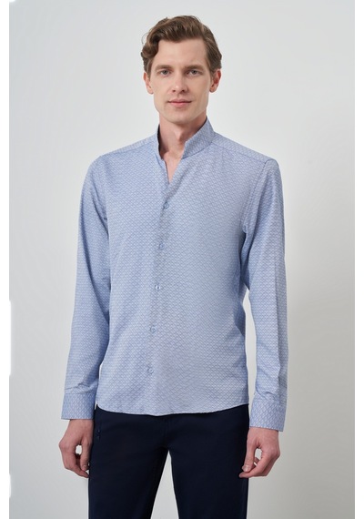 Morven Erkek Mavi Slim Fit Dik Yaka Gömlek 25mc004046300 Mavi