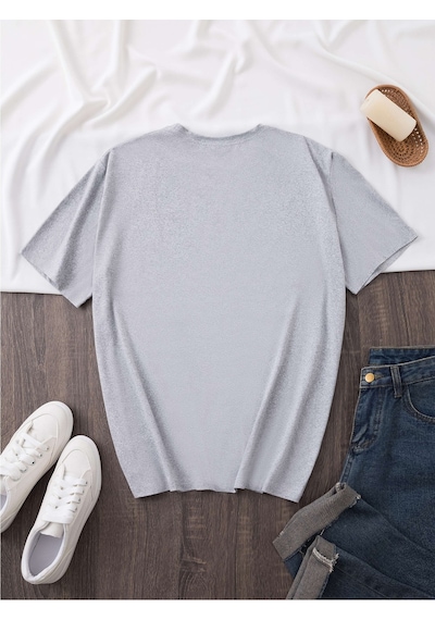Uyguntarz Unisex Red Mon Cheri Baskılı Tasarım Tshirt Gri