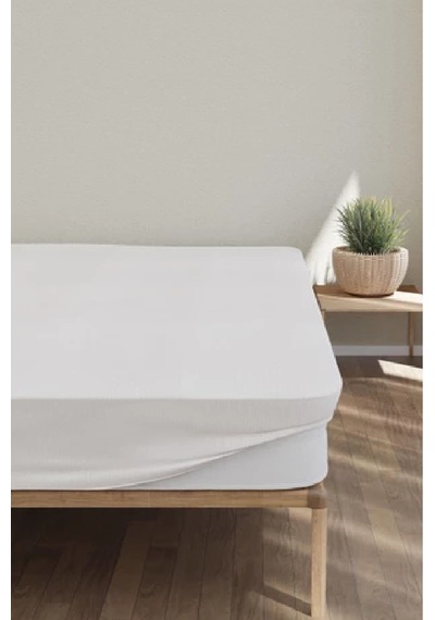 Bebesi Fitted Alez 70x140 Cm Bebe Pamuk Sıvı Geçirmez Yatak Koruyucu Alez Beyaz
