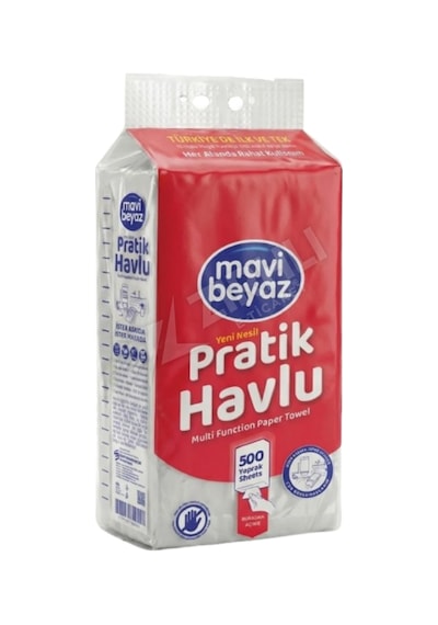 Mavi Beyaz Pratik Havlu 500 Yaprak