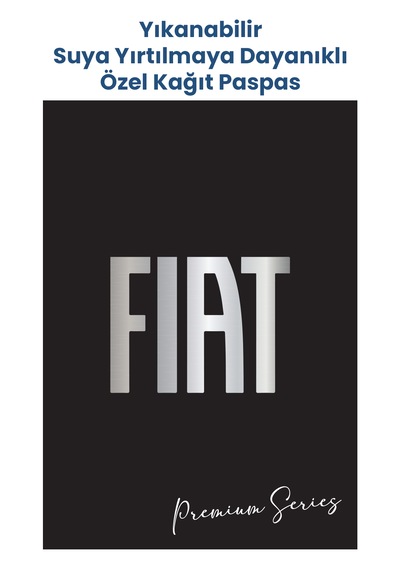 Yıkanabilir Fiat Oto Paspas Kağıdı Siyah Gümüş Baskı 50 Adet