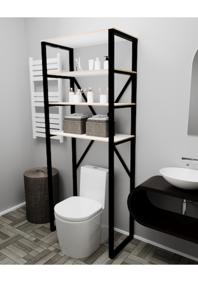 Klozet Üstü Düzenleyici Banyo Raf Beyaz