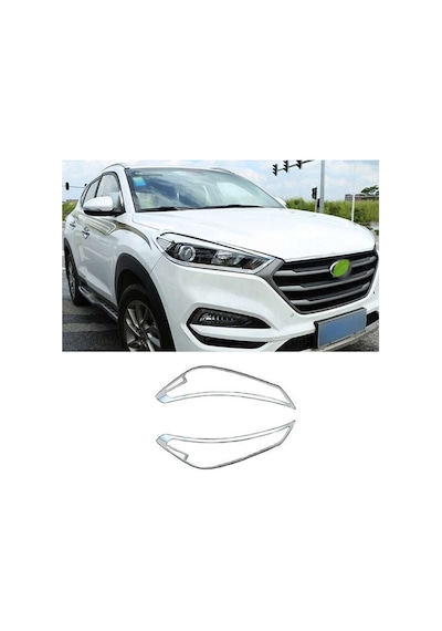 Hyundai Tucson 2015 2018 Ön Far Kaplama Abs Krom