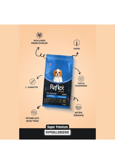 Reflex Plus Somonlu Mini ve Küçük Irk Yavru Köpek Maması 3 KG