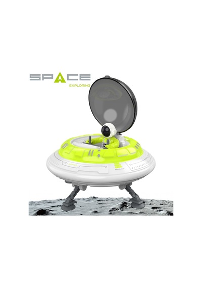 Uzay Keşif Aracı Astronotlu Ufo Kapsülü İle Eğlenceli Oyun Deneyimi Açık Mavi