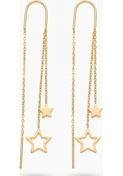 925 Ayar Gümüş Minimalist Yıldız Küpe.rose.gold.rodaj Renk Seçeneği