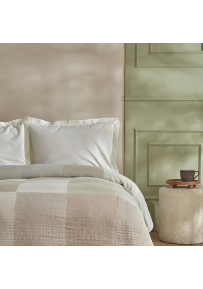 Karaca Home Cube %100 Pamuk Çift Kişilik Müslin Pike Bej Sku: Smg8690010180643 Açik Gri