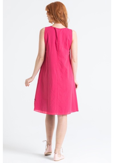 Eliş Şile Bezi Kolsuz Vual Jülide Midi Boy Elbise Pembe Pmb-pembe Pembe