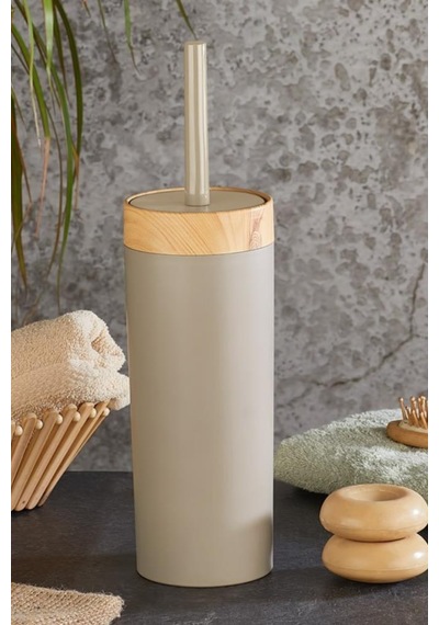 Flosoft Bambu Desenli Klozet Wc Fırçası Kahve