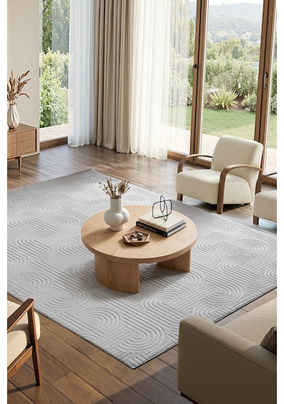Raschel Carpet Premium Bohem Yıkanabilir Leke Tutmaz Modern Sisal Açık Gri Özel Seri Kaymaz Taban Halı Yolluk Açık Gri