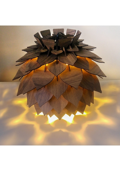 Design Otto Lotus Dekoratif Abajur Avize Sarkıt Lambader Şapkası Kahverengi