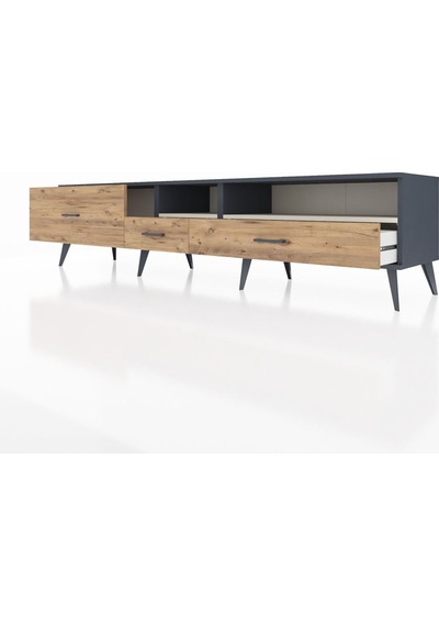 Hyperion Tv Ünitesi 2 Raflı 3 Çekmeceli 220x44x51 Antrasit-aytaşı/çam Aytası/atlas Çam - Antrasıt Hyperion Tv Ünitesi 2 Raflı 3 Çekmeceli 220x44x51 Antrasit-aytaşı/çam Aytası/atlas Çam - Antrasıt