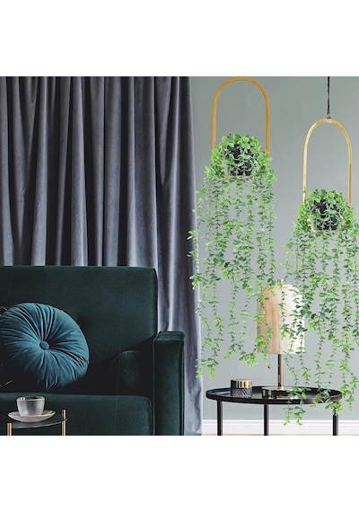 Yapay Çiçek Sarkan Okaliptus 80Cm 5Dal Yeşil Açık