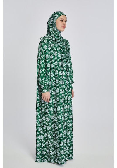 Manolyaşal İslamic Hijab Pratik Tek Parça Manolya Desenli Namaz Elbisesi Zümrüt Zümrüt Yeşili Manolyaşal İslamic Hijab Pratik Tek Parça Manolya Desenli Namaz Elbisesi Zümrüt Zümrüt Yeşili