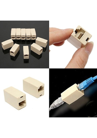 Adsl Kablo Uzatma Aparatı Rj45 Ek Cat5 Cat6 Ara Konnektör