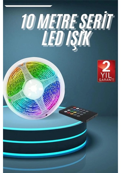 10m Şerit Led İç Mekan Renkli Rgb Şerit Led Kumandalı 74227272