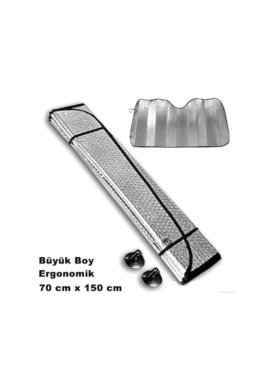 Oto Ön Cam Güneşlik Metalize Büyük Boy Gümüş Maxi 70 X 150 CM