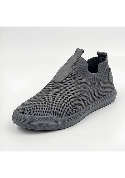 Daytex 4224 Erkek Slip-on - Full Triko Örgü Termo Taban Sneaker Füme