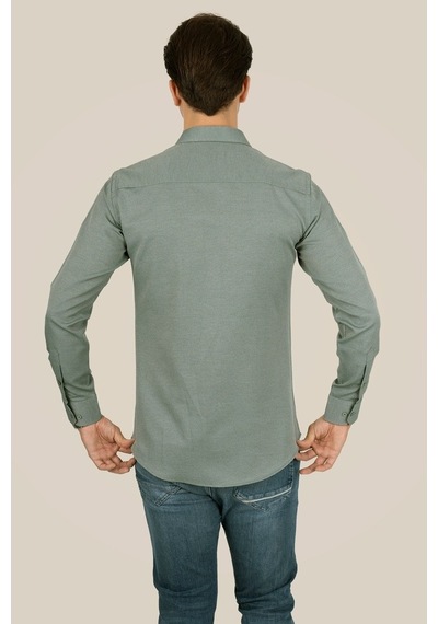 Su Yeşili Slimfit Erkek Gömlek Yeşil