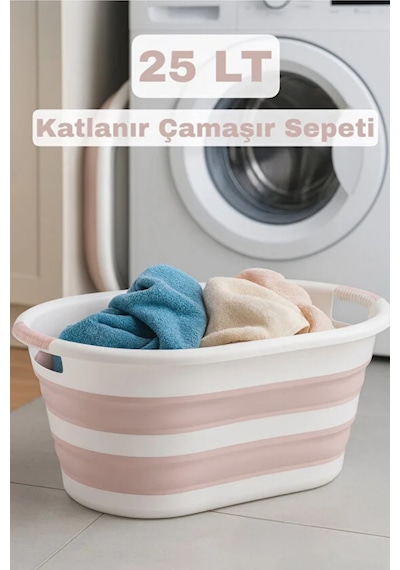 Pembe-beyaz Katlanabilir Çamaşır Sepeti Çamaşır Selesi Yeni Nesil Portatif Sele Gri