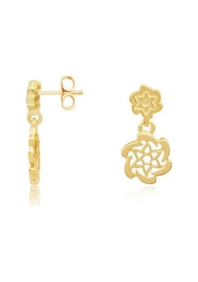 Gülaylar - Altın 14 Ayar Çiçek Küpe Çocuk N11.11379