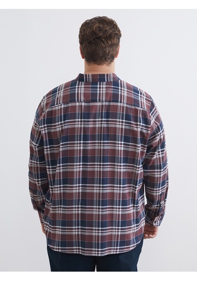 Lcwaıkıkı Classic Bordo Regular Fit Uzun Kollu Ekose Erkek Gömlek